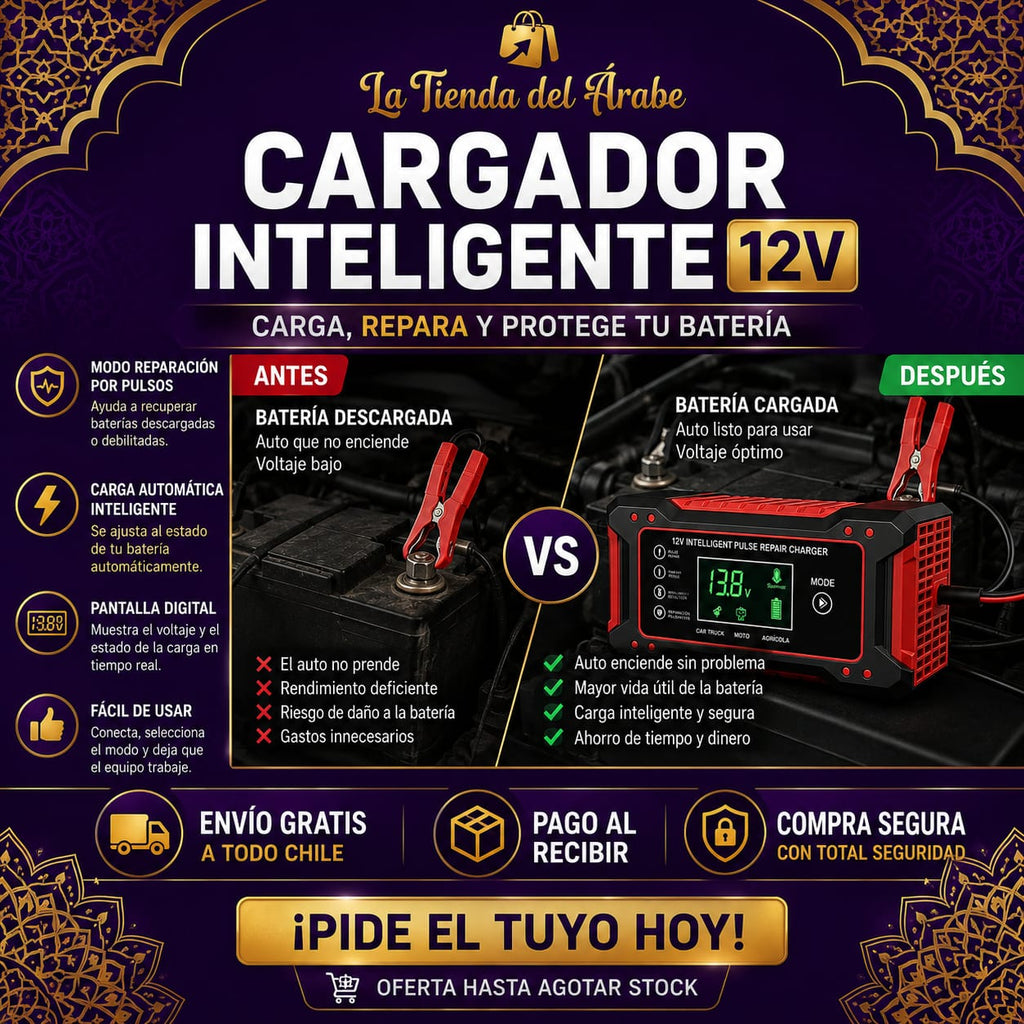 CARGADOR REPARADOR DE BATERIAS PARA AUTO