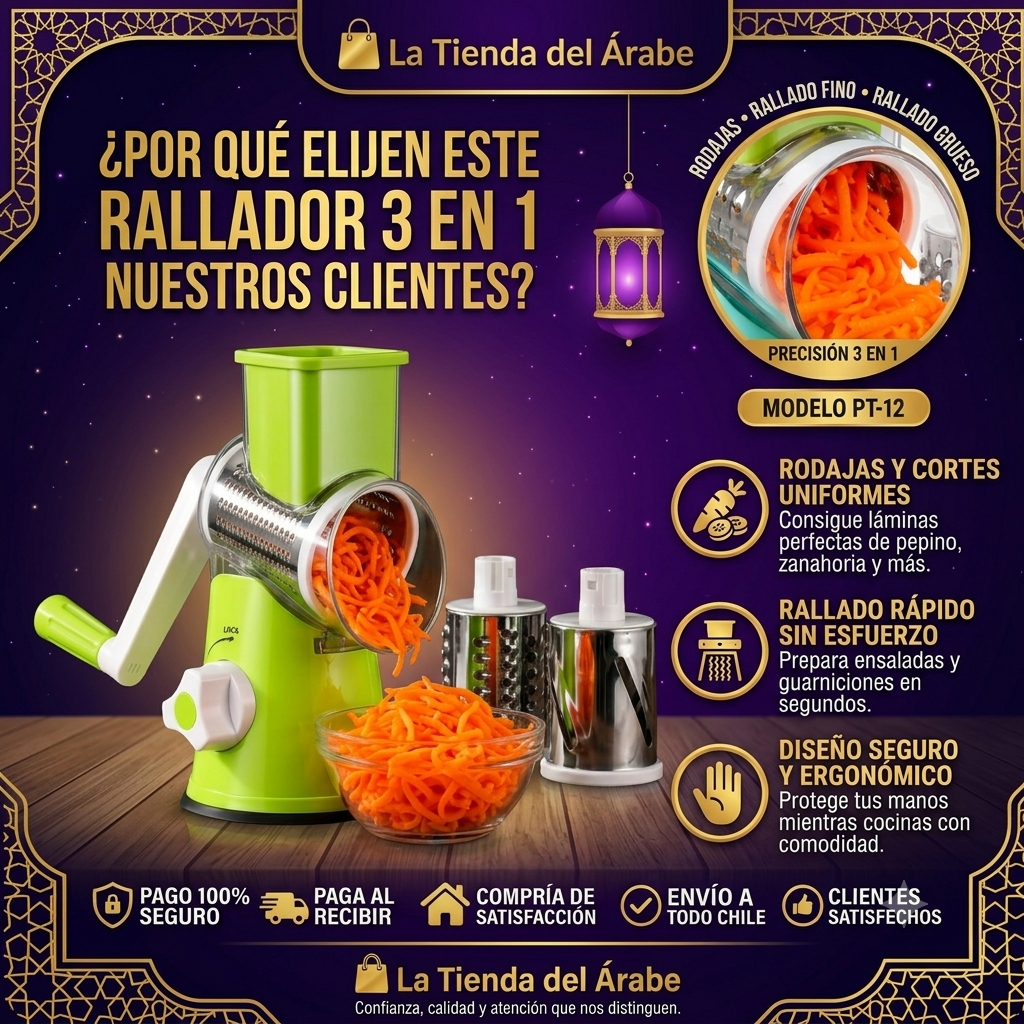 Rallador Y Cortador De Verduras - Prepara tus recetas favoritas sin esfuerzo