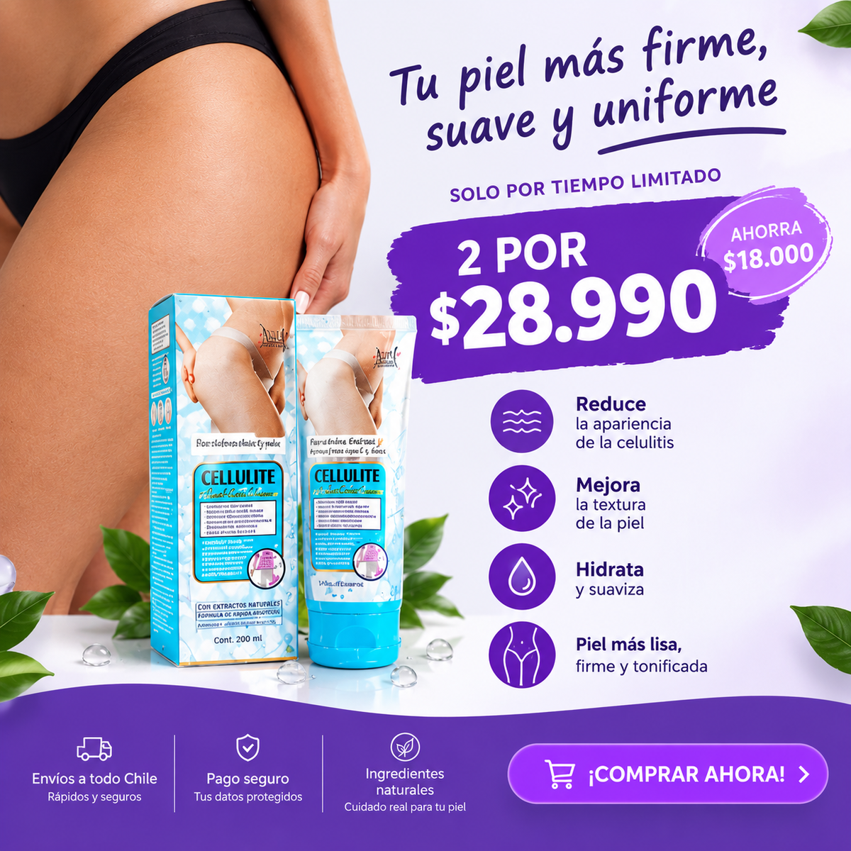 LA SOLUCIÓN A TUS PROBLEMAS! CREMA ANTI-CELULITIS!